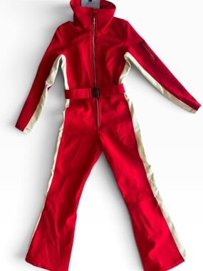 Cordova Red & White Belted Ski Suit – Petite